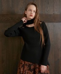 MIELI INVARIANT/Shoulder Hole Choker Knit/505784565