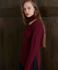 MIELI INVARIANT/Shoulder Hole Choker Knit/505784565