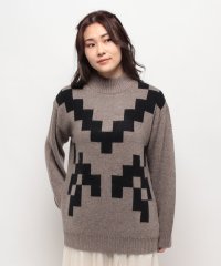 MISS J/ミス ジェイ MISS J 7G ブロック柄ジャカード ニットプルオーバー/505780858