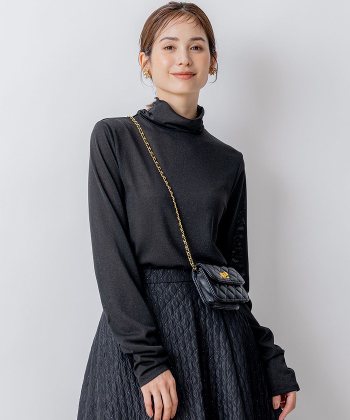 【THEAIRTOWN】異素材MIXハイネックジップアップ★ PING APPAREL】10色展開 プレーティング天竺半袖ハイネック
