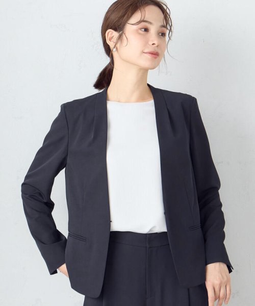 セール10%OFF】【セットアップ対応】ポリエステルツイル ノーカラー 