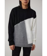 AZUL by moussy/パネルスウィッチングステッチニット/505789933