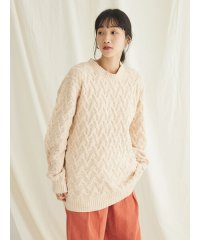 CRAFT STANDARD BOUTIQUE/洗えるモールケーブルニットチュニック/505790079