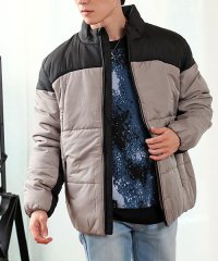 TopIsm/トップイズム TopIsm 中綿ジャケット メンズ スタンドフルジップ 配色切替 デュスポ素材 無地 撥水 防水 フェイクダウンジャケット 男女兼用 ストリート/505790831