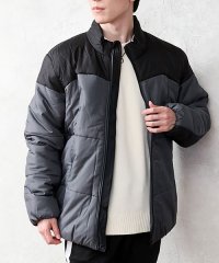 TopIsm/トップイズム TopIsm 中綿ジャケット メンズ スタンドフルジップ 配色切替 デュスポ素材 無地 撥水 防水 フェイクダウンジャケット 男女兼用 ストリート/505790831