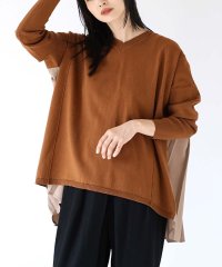 e-zakkamaniastores/バックプリーツ Vネックニットプルオーバー/505790875