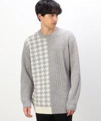 COMME CA ISM MENS/千鳥柄 コンビデザインニット/505783482