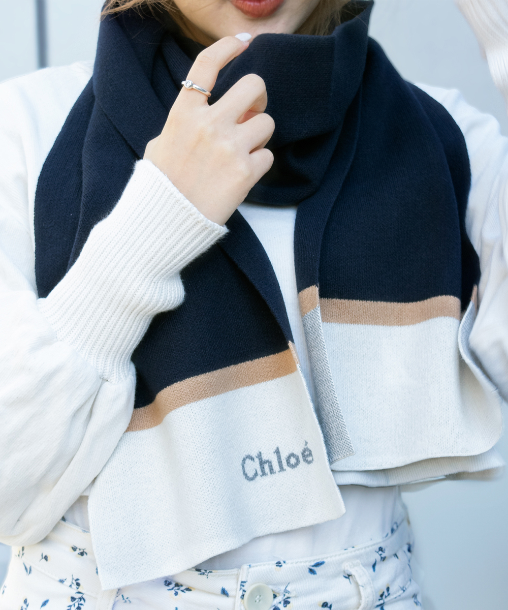 クーポン】Chloe クロエ ニット スカーフ マフラー クロエキッズ 大人 ...