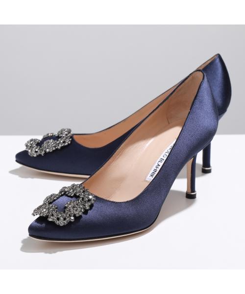 靴/シューズManolo Blahnik マノロブラニク  ハンギシ　ストラップパンプス