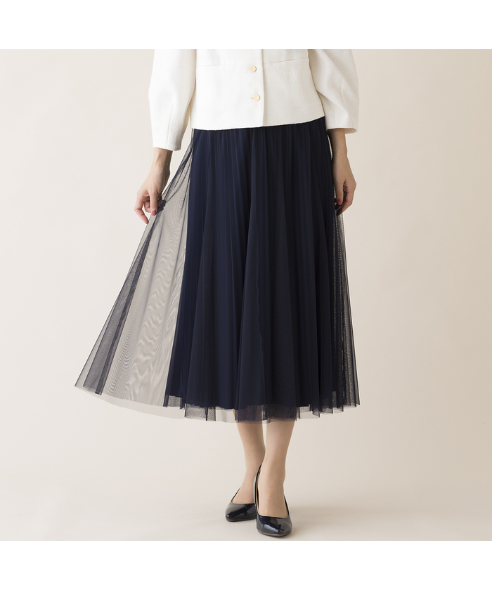 セール 50%OFF】チュール×プリーツスカート(505792526) | ローズ