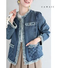 CAWAII/カワイイ CAWAII 縁取りフリンジのデニムジャケット/505793080