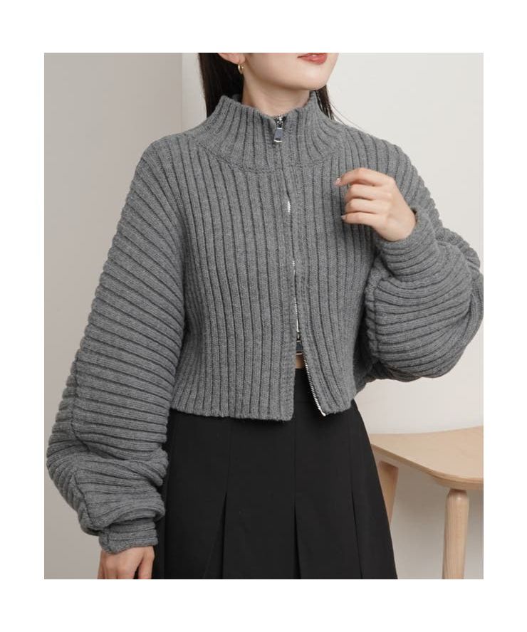 クーポン】【セール 60%OFF】【Chico】ハイネックZIP短丈リブCD