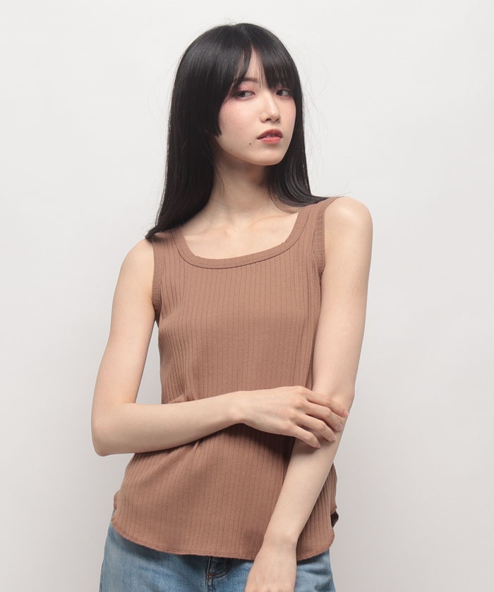 クーポン】【セール 40%OFF】【natural couture】2WAYワイドリブタンク