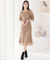 PourVous/プールヴー PourVous 七分袖&ロングパーティードレスギャザースリーブお呼ばれ結婚式フォーマル ワンピース 20代 30代 40代/505797641
