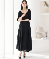 PourVous/プールヴー PourVous 七分袖&ミモレ丈パーティードレススクエアネックお呼ばれ結婚式フォーマル ワンピース 20代 30代 40代/505797643