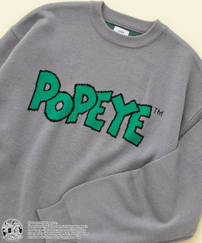 POPEYE掲載ヴィンテージMcGeorge 100%カシミヤ グレー セーター セール】POPEYE（TM）×coenコラボ ジャガードニットプルオーバー