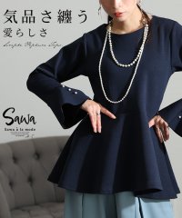 Sawa a la mode/サワアラモード Sawa a la mode 華やかな気品を添えるペプラムトップス/505800305