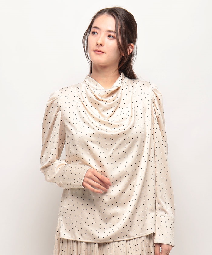 グランドホールセール セール】ルーニィ 【セットアップ対応商品】ドット柄 LOUNIE シャツ+ブラウス(長袖+七分)