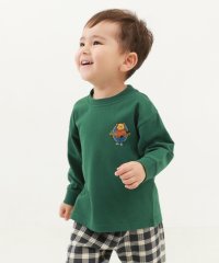 devirock/デビラボ プリント袖リブ 長袖Tシャツ 子供服 キッズ 男の子 女の子 トップス 長袖Tシャツ ロンT 綿100% 吸汗 ビッグシルエット/505801348