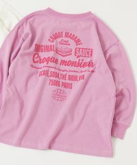 devirock/デビラボ BIGシルエット プリント袖リブ 長袖Tシャツ 子供服 キッズ 男の子 女の子 トップス 長袖Tシャツ ロンT 綿100% 吸汗 ビッグシルエット/505801350