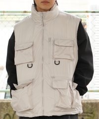 1111clothing/◆ユーティリティー パディングベスト◆ ユーティリティポケット 中綿ベスト メンズ 中綿 ベスト レディース ハイネック ZIP 防寒 軽量 パフベスト ジレ /505802424