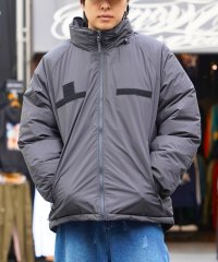 1111clothing/◆パディング ミリタリー ブルゾン◆ フードイン ジャケット メンズ 無地 中綿ジャケット レディース ミリタリージャケット スタンドカラー ハイネック/505802427