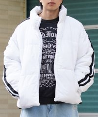 1111clothing/◆ワイドシルエット パフジャケット◆ 中綿ジャケット メンズ 無地 ダウン風 中綿 ジャケット レディース ライン ハイネック ZIP 防寒 軽量/505802429