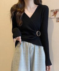 miniministore/リブニット カシュクール風ニットトップス/505803281