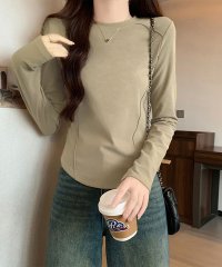 shoppinggo/Ｔシャツ レディース 丸首 無地 カットソー 暖かい 黒 カジュアル極暖Ｔシャツ ヒートインナー あったかインナー 温かい 防寒/505804257