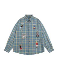 HOOK/フック HOOK 【HOOK】レトロ調人物刺繍チェック柄長袖シャツ/505805270