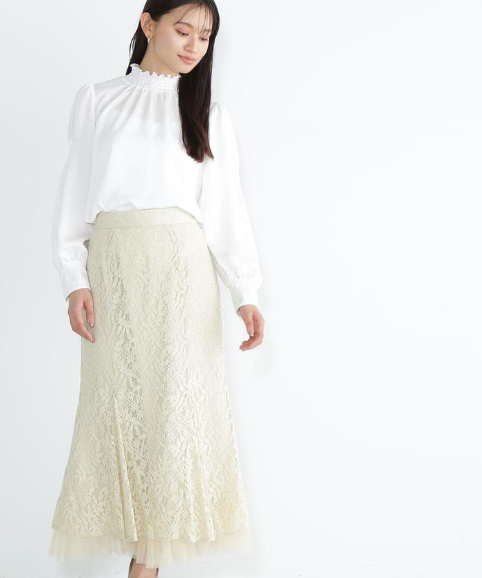 【美品】ナチュラルビューティー(BASICではなく…) コットンレーススカート レースコットンワンピース | N. Natural Beauty Basic*（エヌ