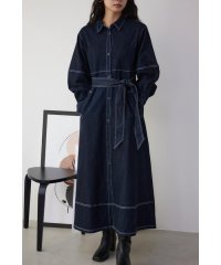 AZUL by moussy/配色ステッチデニムシャツワンピース/505809270