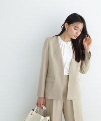 NATURAL BEAUTY BASIC/シャークスキンSETUPシリーズ ノーカラージャケット　24SS/505809343