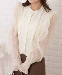 Lace Ladies/ニット×シフォンドッキングフリルトップス/505785312