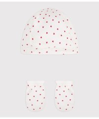 PETIT BATEAU/プリントキャップ＆ミトンセット/505810597