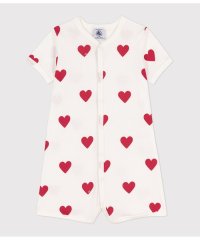 PETIT BATEAU/ハートプリントショートロンパース/505810617