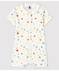 PETIT BATEAU/プリント衿付き半袖ロンパース/505811072