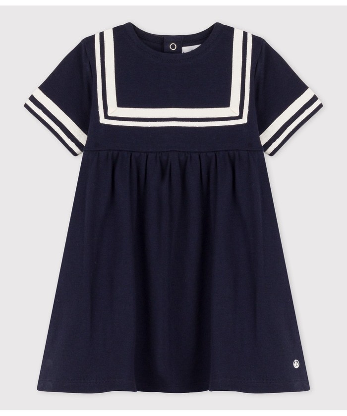 ネイビーフレアワンピース(505811301) | プチバトー(PETIT BATEAU) - d