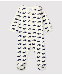 PETIT BATEAU/ベロアプリント前開きロンパース/505811613