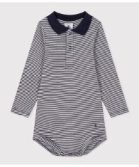 PETIT BATEAU/ミラレ衿付き長袖ボディ/505811925