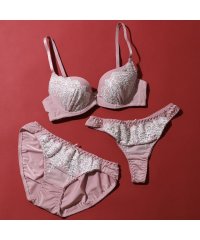 petit marie/パリーゼ Palissee 【EFカップ】 フェミニンアーチレースレース 3/4モールドカップブラ＆ショーツ＋Tバック【返品不可商品】/505812128