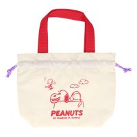 cinemacollection/シネマコレクション cinemacollection スヌーピー 巾着袋 手提げ巾着 PEANUTS AMERICAN TASTE 10 アイボリー ピーナッツ/505812244