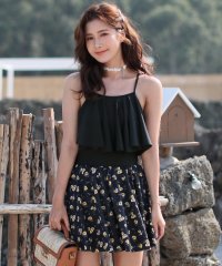 TeddyShop/テディショップ Teddyshop 水着 ボタニカル柄 フレアワンピース オールインワン【返品不可商品】/504456893