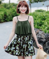 TeddyShop/テディショップ Teddyshop 水着 ボタニカル柄 フレアワンピース オールインワン【返品不可商品】/504456893