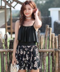 TeddyShop/テディショップ Teddyshop 水着 ボタニカル柄 フレアワンピース オールインワン【返品不可商品】/504456893