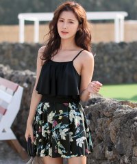 TeddyShop/テディショップ Teddyshop 水着 ボタニカル柄 フレアワンピース オールインワン【返品不可商品】/504456893