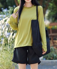 TeddyShop/テディショップ Teddyshop レディース水着 長袖ラッシュガード+ハーフパンツ+ビスチェ風ハイウエスト上下タンキニ 4点セット/505252894