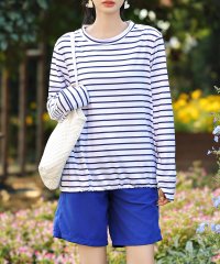 TeddyShop/テディショップ Teddyshop レディース水着 長袖ラッシュガード+ハーフパンツ+ビスチェ風ハイウエスト上下タンキニ 4点セット/505252894