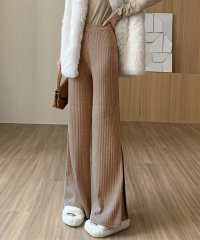 Amulet/サイドスリットワイドパンツ レディース 10代 20代 30代 韓国ファッション 春 秋 冬 カジュアル 可愛い 白 黒 シンプル ボトムス ボタン/505812342