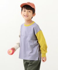 devirock/袖配色 長袖Tシャツ 子供服 キッズ 男の子 女の子 トップス 長袖Tシャツ ロンT /505812677